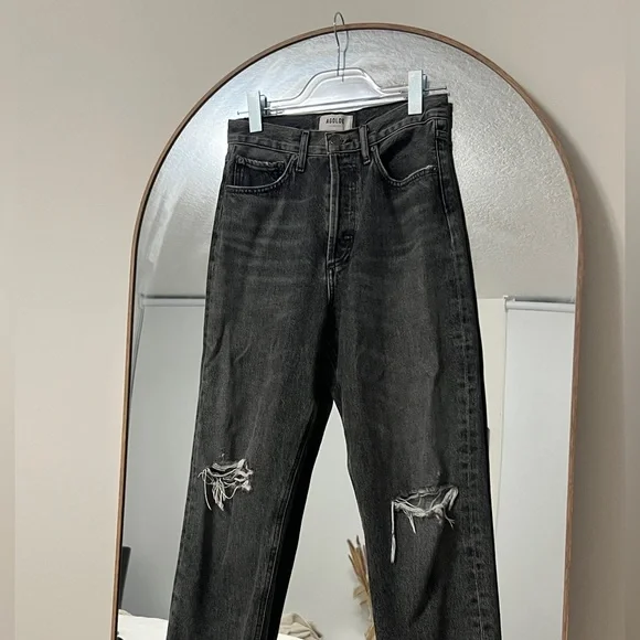 Agolde Loose Fit 90s Jeans in Gray with rips - Picture 6 of 6
